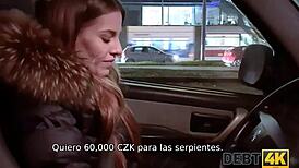 Wow, Debt4k young Eveline Dellai drilled hard by debt collector!