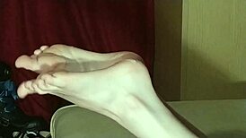 jerk off onto my leg, you fucking slut, with dirty talk