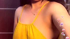 look at this sexy girl flashing her big tits!