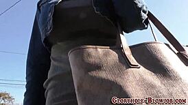 Dialogic-Provocative gloryhole babe got creampied, wanna see how she took that big cock?