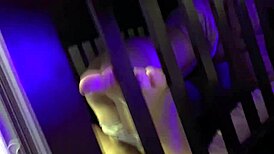 Her In Cage Gets Throat Fucked, Squirting Wet Pussy