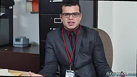 boy giving old guy blowjob during bare yoga motivation session