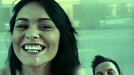 Romanian Babe Swallows Cum in Public After Sucking Cock Hard