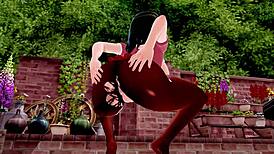 Big ass and tits in 3D hentai get handjob to explosive orgasm!