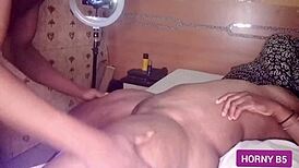 A horny couple's steamy homemade sex session caught on tape