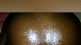 Amateur ebony hand technique ending with a great sensual position