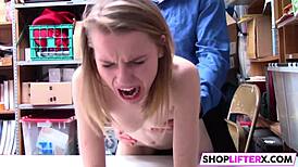shoplifting gal catarina gets banged by big cock burglar group in punishment blowjob