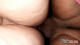 The husbands milk coming down inside serenas big ass pussy, filling her up