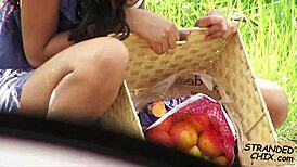 Ebony teen Diamond Monroe bangs hard for cash