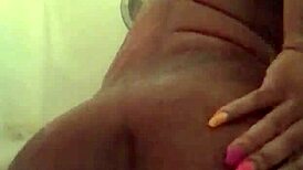 playing with dildo in shower