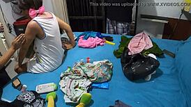 Mom sets up petite latina daughter for first program