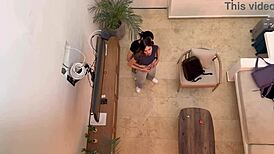 Two horny latina babes kiss and finger each other's pussies on vacation 😍.