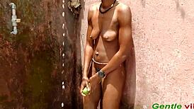 outdoor shower fucking with my cucumber felt so wild 😍