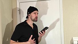 A cute spinner gets pounded in a hotel room.