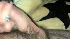 best friends gf jerking my cock in homemade cheating scene.