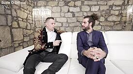 Brunette experiences first time with monster cock.