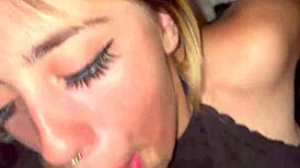 cum-hungry babe gags on cock with messy deepthroat action