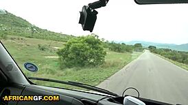 Cute Black College Girlfriend Gets Big Dick on Outdoor Trip