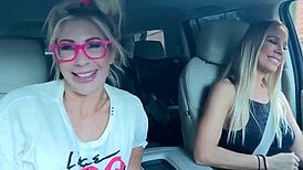 big tit blonde lesbian strapon fucking rough 😈