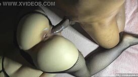 cute blonde slut creams on best friend's big black cock