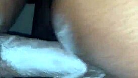 creamy pussy featuring big ass and big black cock in action