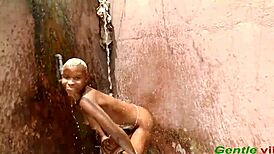 outdoor shower fucking with my cucumber felt so wild 😍