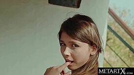 mila azul bounces big natural tits while masturbating outdoors