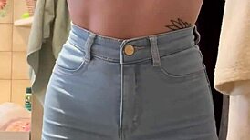 i slipped on these jeans and pissed in them, feeling so naughty