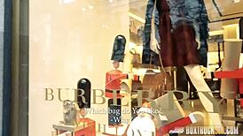 Hot Bella Beretta Rocks Glasses During Outdoor Pounding