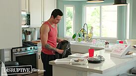 jocks cooking turns into hot first gay fuck 😍