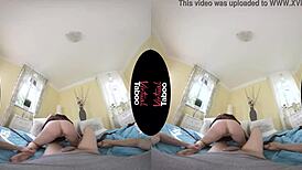 virtual taboo: blonde with big tits and ass blows cock during homework.