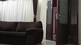 Hot milf welcomes delivery guy in nightgown, no panties!