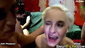 German bukkake bombed with high definition european blowbang facial