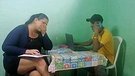 Stepmother Fucked by Stepson in Husband's Office - What a Stunning Ass!