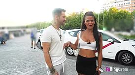 Natali Quinn Flashing Big Tits in Public Sex Around Madrid. Tourists Can't Resist Her Wild Exhibitionism!