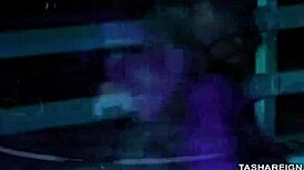 Erick face fucks Tasha Reighn bent over with a tail plug in her ass.