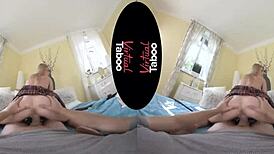 virtual taboo: blonde with big tits and ass blows cock during homework.