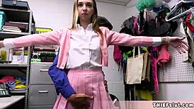 Pretty In Pink Steals Sextoy And Faces Horny Security Guard