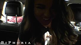 Biphoria - Bisexual couple grabs hot Latin hitchhiker for deepthroat and wild sex
