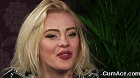 hey, check this feisty idol getting a huge sperm shot on her face, gulping every drop of cream!