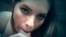 Sucking teen 18+ gets sperm in handjob cumshot pov with monster cock