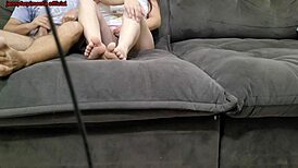 Testing My Curvy Step-Sister Alone at Home, See Her Excitement