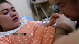 Pinay wife cheats and takes cum in mouth with a wild swallow