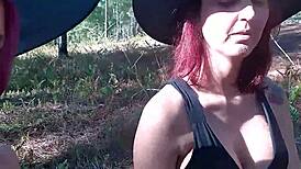 Halloween Voyeur with Small and Big Tits Exposed