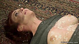 Waxed Lesbian Whipped Hard in Kinky Lezdom Play