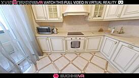 Watch Elise Moon Get Fucked Hard in the Kitchen VR!