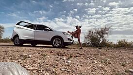 Blonde Milf Couple's Intense Emotions Erupt in Desert Sex After Being Pulled Over by Monster Cock