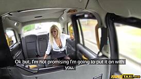 busty blonde estate agent chick in cab