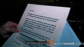 Hot German milf Harleen Van Hynten gets cum on fake tits.