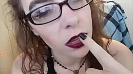 sexting session compilation with glasses and lingerie